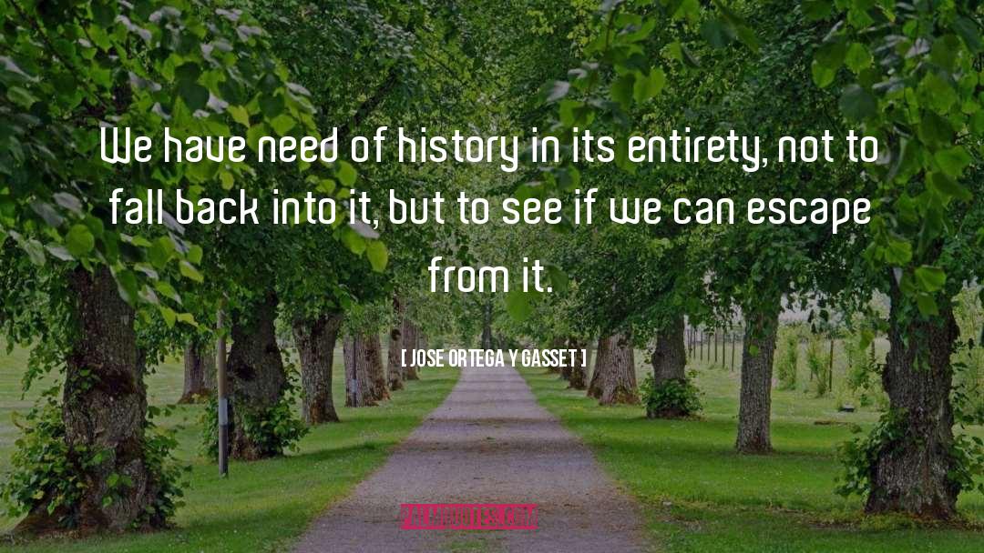 Jose Ortega Y Gasset Quotes: We have need of history