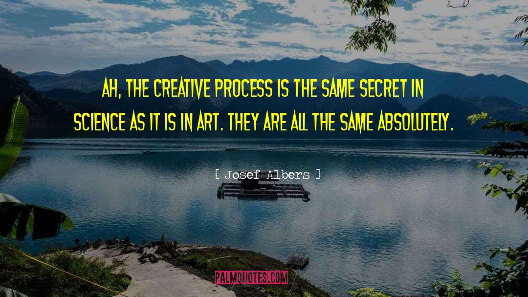 Josef Albers Quotes: Ah, the creative process is