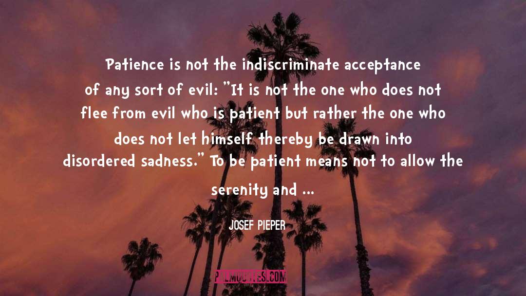 Josef Pieper Quotes: Patience is not the indiscriminate