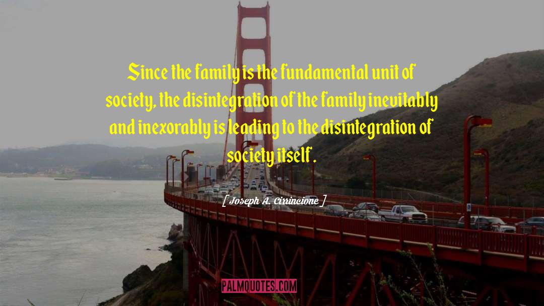 Joseph A. Cirrincione Quotes: Since the family is the