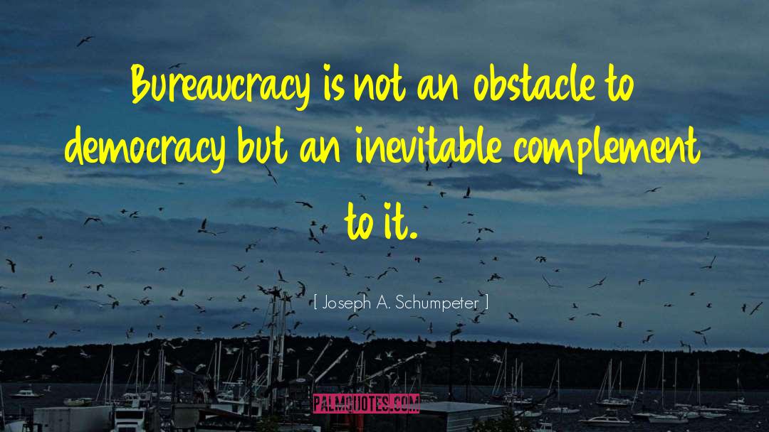Joseph A. Schumpeter Quotes: Bureaucracy is not an obstacle