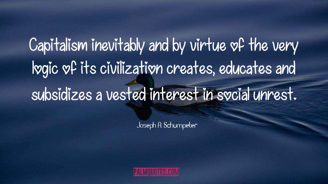 Joseph A. Schumpeter Quotes: Capitalism inevitably and by virtue