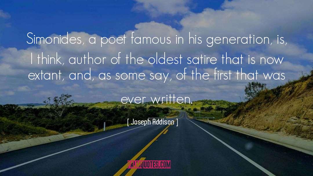Joseph Addison Quotes: Simonides, a poet famous in