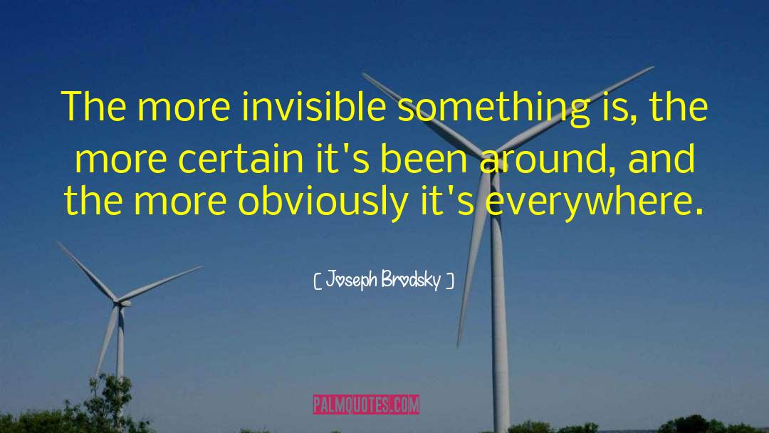 Joseph Brodsky Quotes: The more invisible something is,