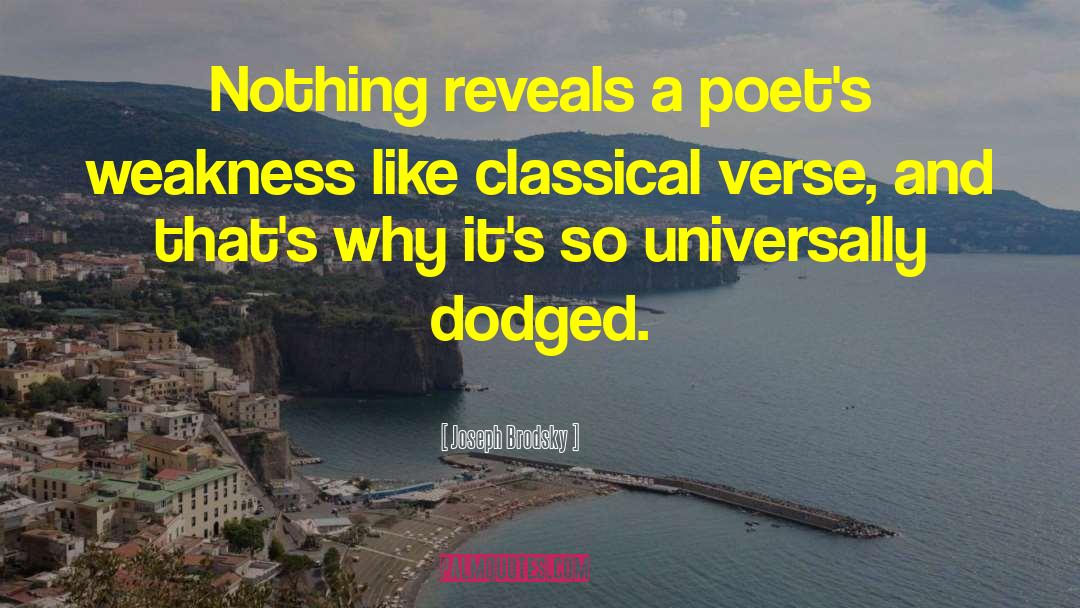 Joseph Brodsky Quotes: Nothing reveals a poet's weakness