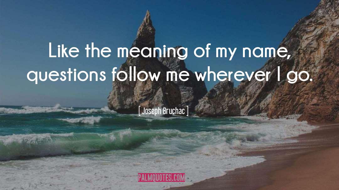 Joseph Bruchac Quotes: Like the meaning of my