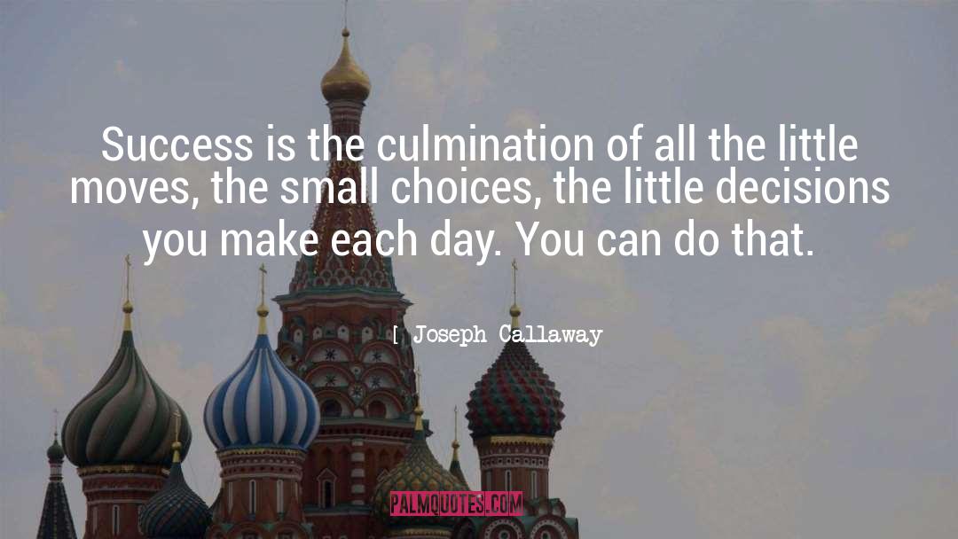 Joseph Callaway Quotes: Success is the culmination of