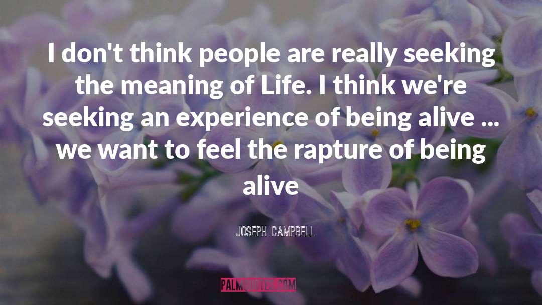 Joseph Campbell Quotes: I don't think people are