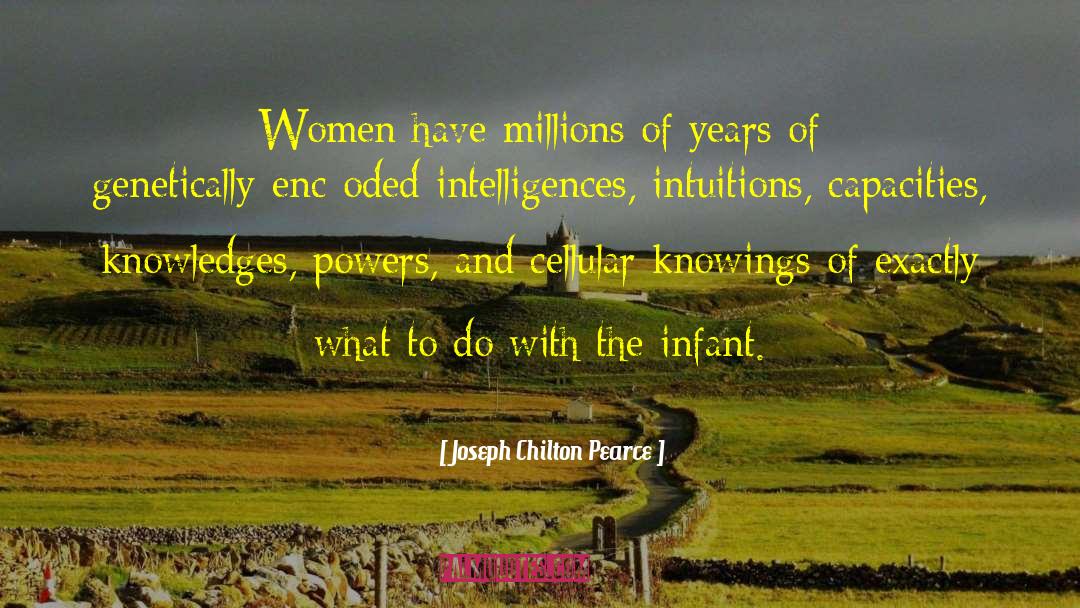 Joseph Chilton Pearce Quotes: Women have millions of years