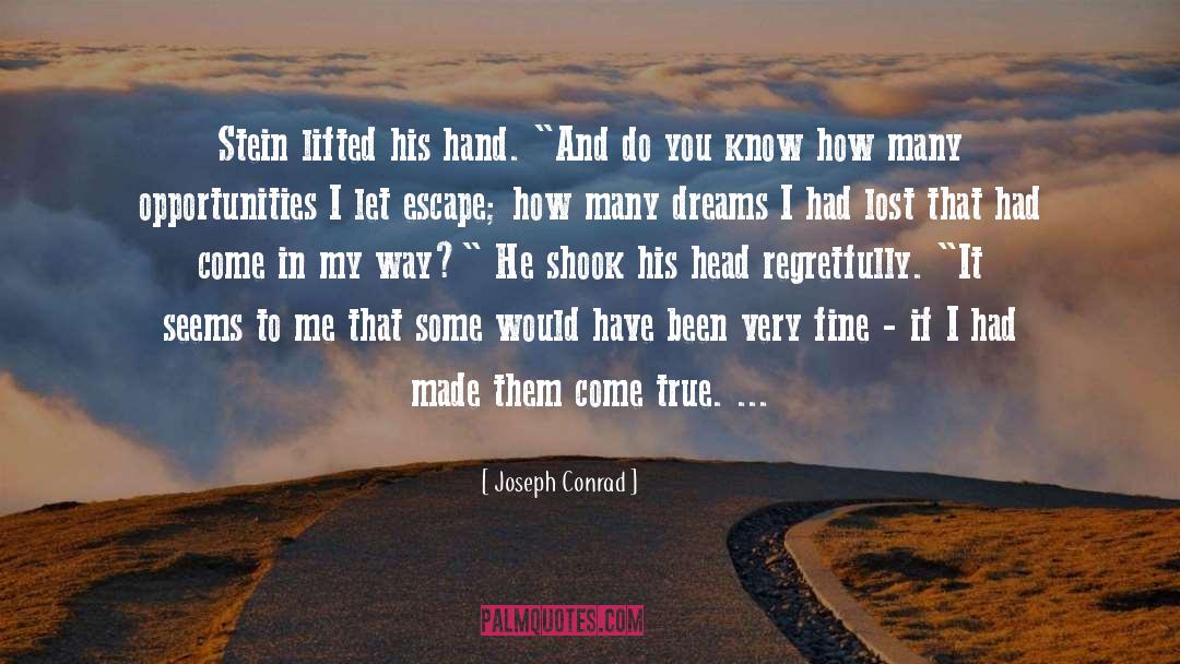 Joseph Conrad Quotes: Stein lifted his hand. 