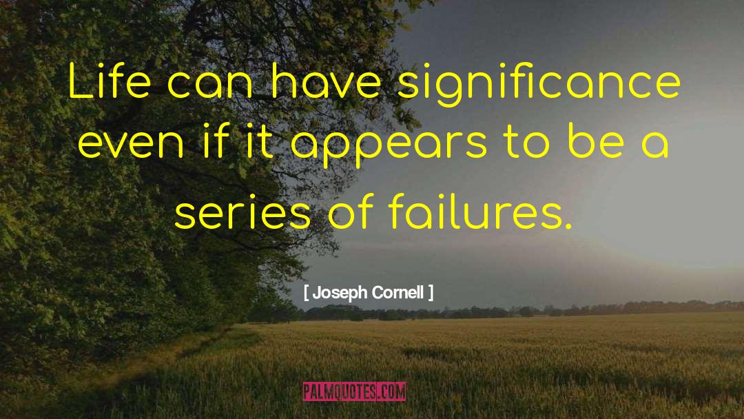 Joseph Cornell Quotes: Life can have significance even