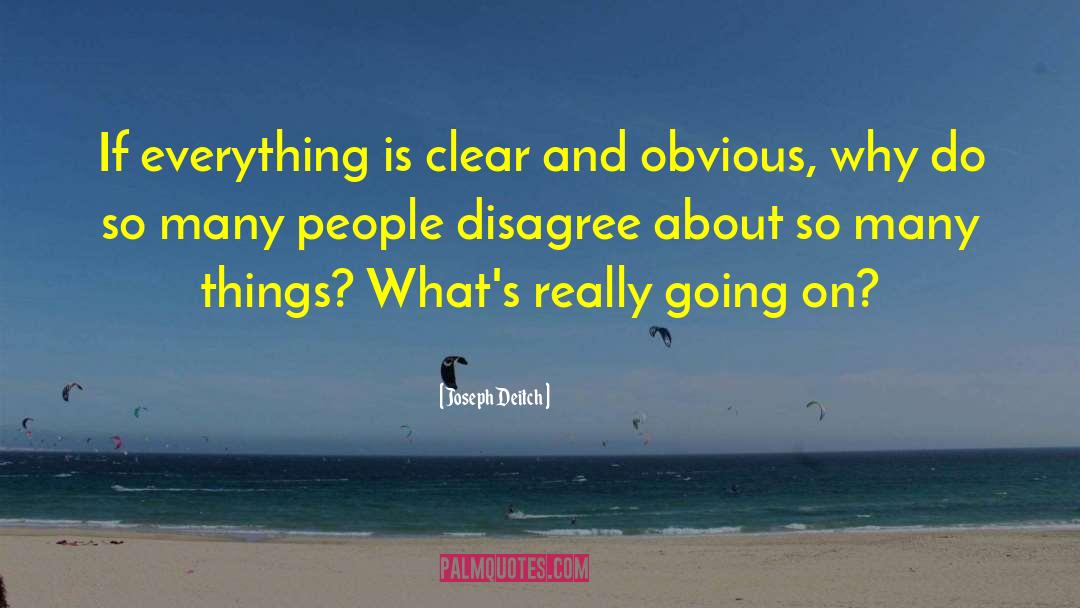 Joseph Deitch Quotes: If everything is clear and