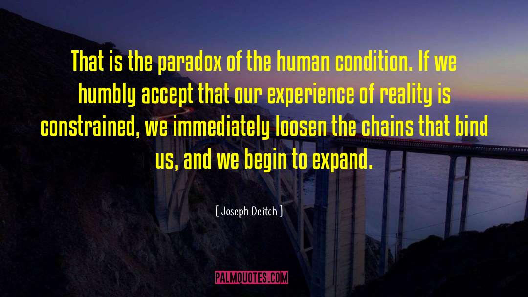 Joseph Deitch Quotes: That is the paradox of