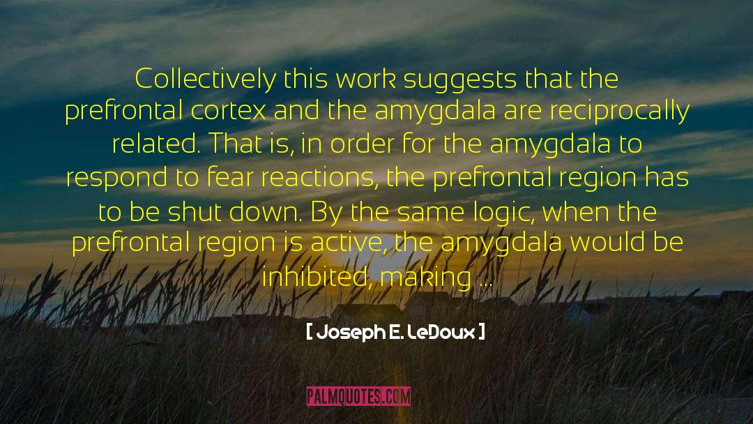 Joseph E. Ledoux Quotes: Collectively this work suggests that