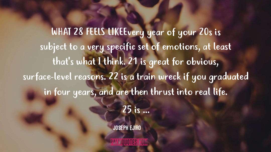 Joseph Ejiro Quotes: WHAT 28 FEELS LIKE<br /><br