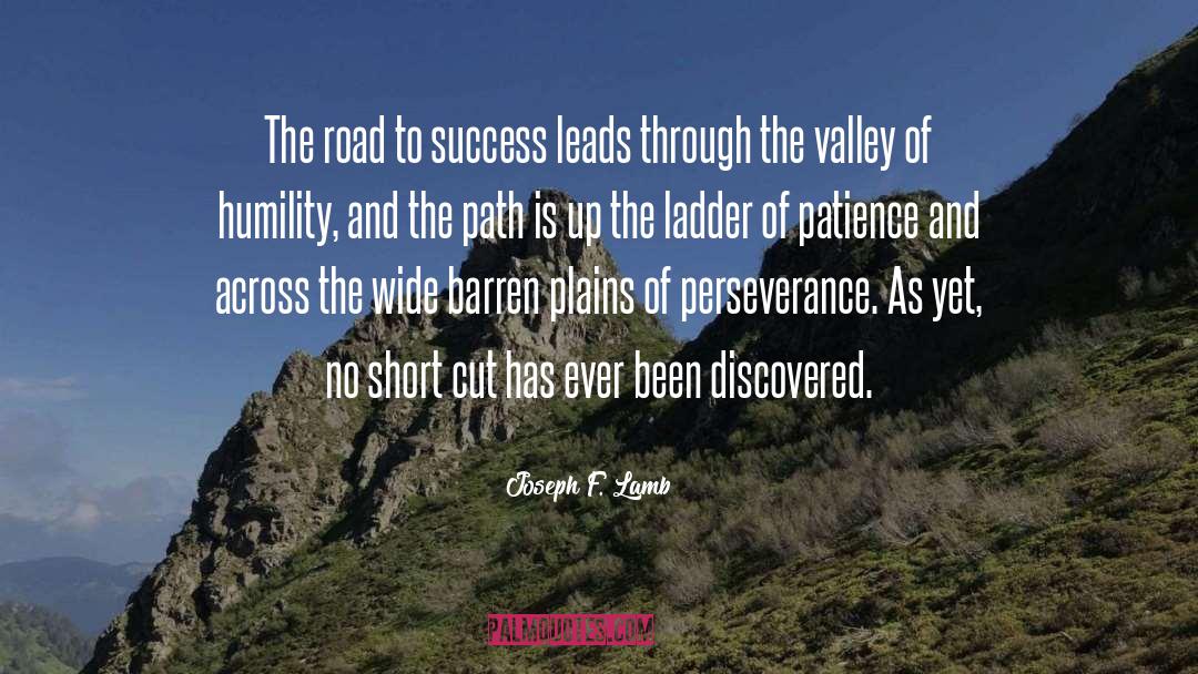 Joseph F. Lamb Quotes: The road to success leads