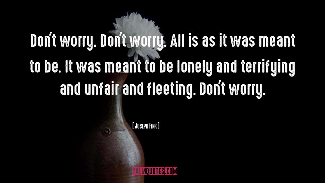 Joseph Fink Quotes: Don't worry. Don't worry. All