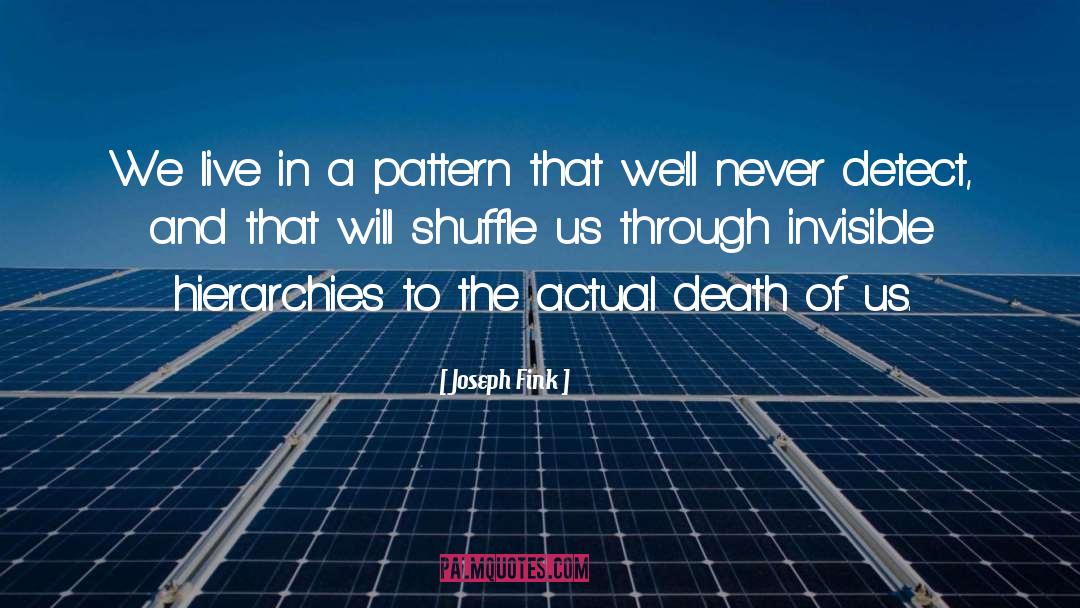 Joseph Fink Quotes: We live in a pattern