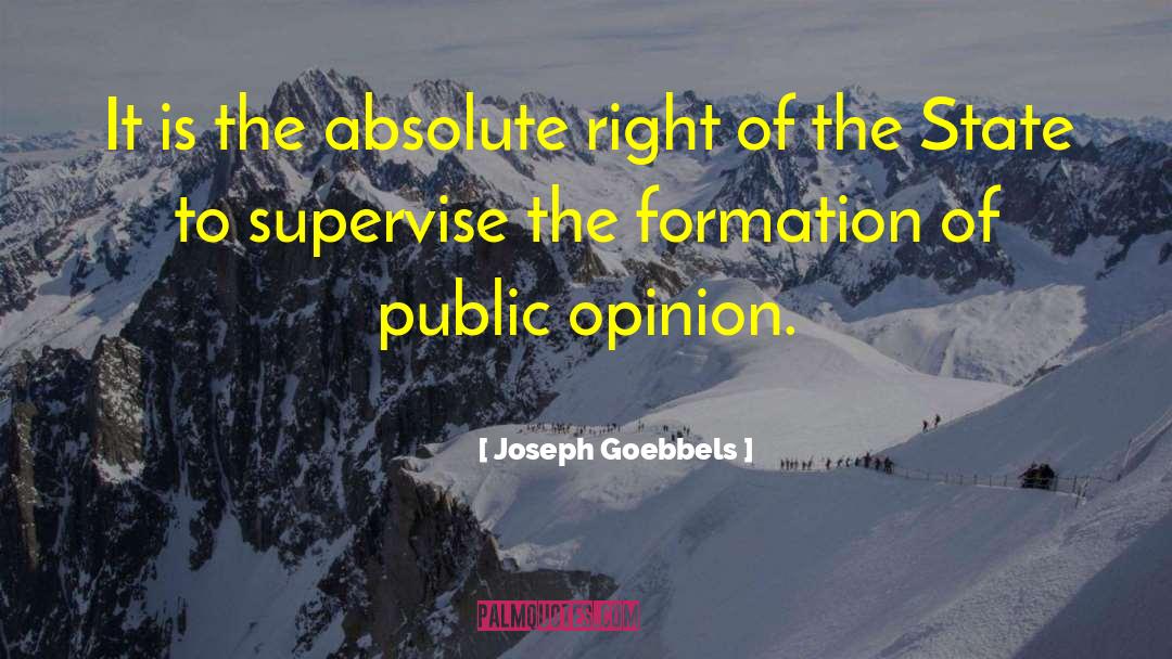 Joseph Goebbels Quotes: It is the absolute right