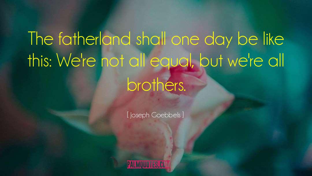 Joseph Goebbels Quotes: The fatherland shall one day