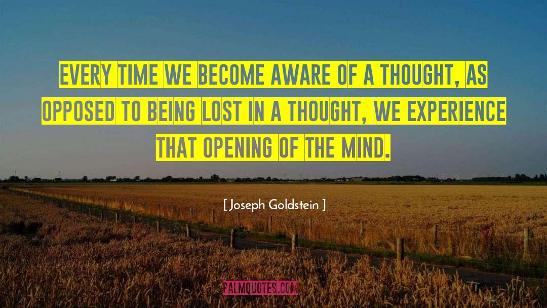 Joseph Goldstein Quotes: Every time we become aware