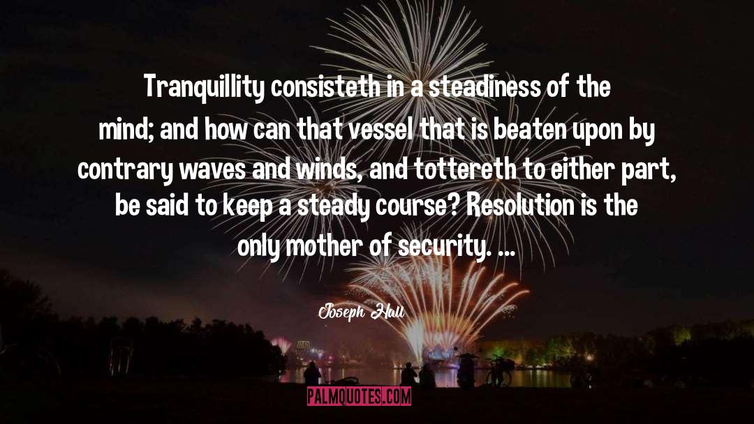 Joseph Hall Quotes: Tranquillity consisteth in a steadiness