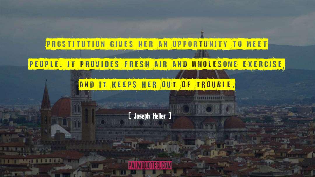 Joseph Heller Quotes: Prostitution gives her an opportunity