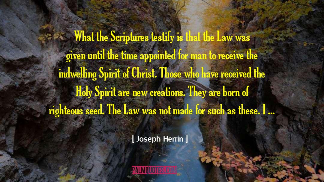 Joseph Herrin Quotes: What the Scriptures testify is