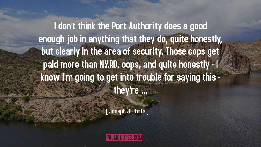 Joseph J. Lhota Quotes: I don't think the Port