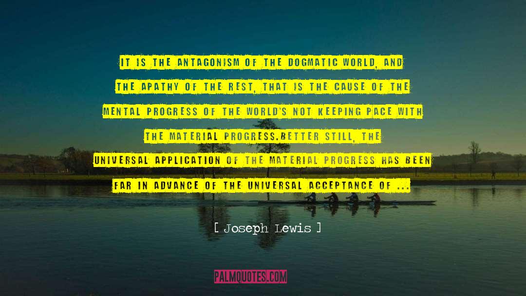 Joseph Lewis Quotes: It is the antagonism of