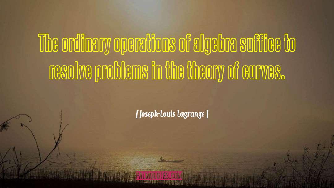 Joseph-Louis Lagrange Quotes: The ordinary operations of algebra