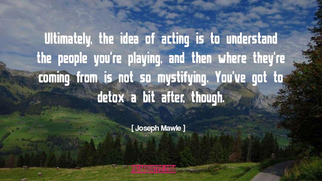 Joseph Mawle Quotes: Ultimately, the idea of acting