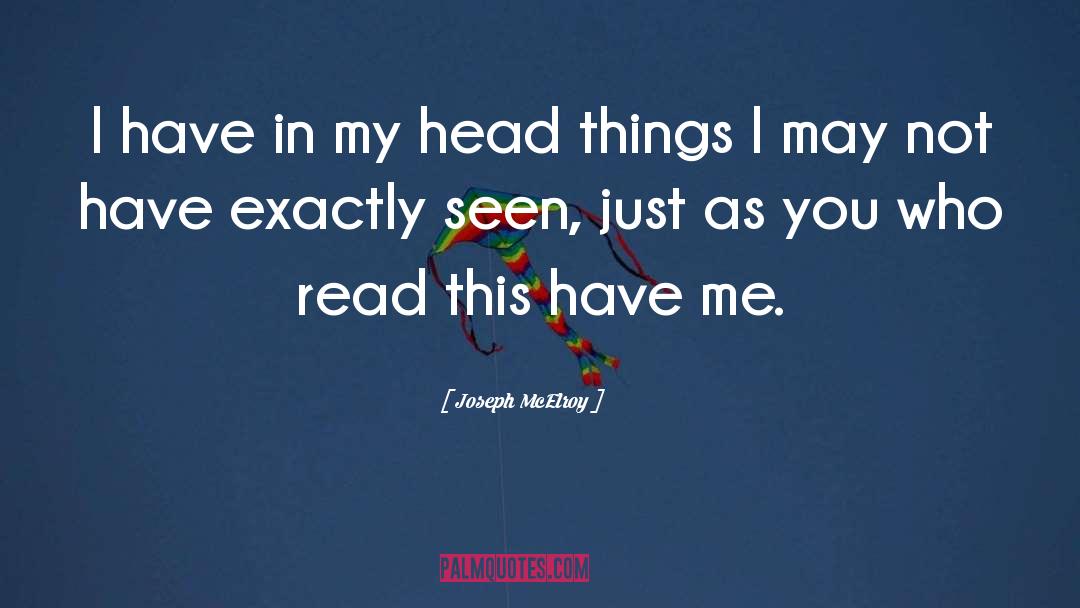 Joseph McElroy Quotes: I have in my head