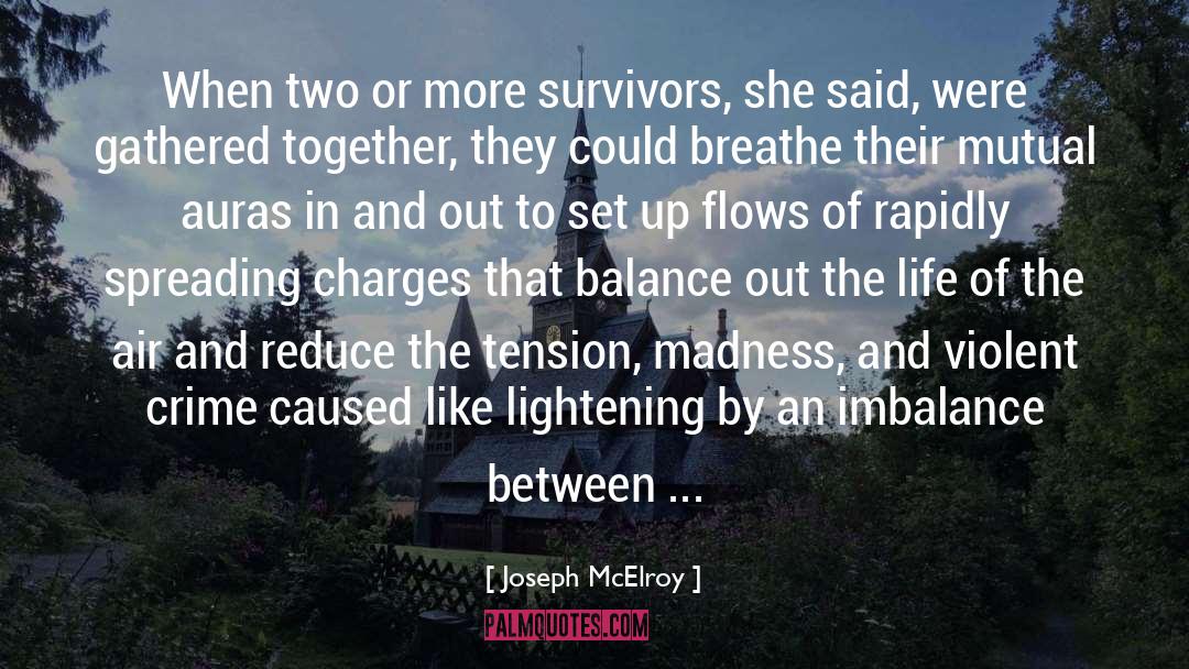 Joseph McElroy Quotes: When two or more survivors,