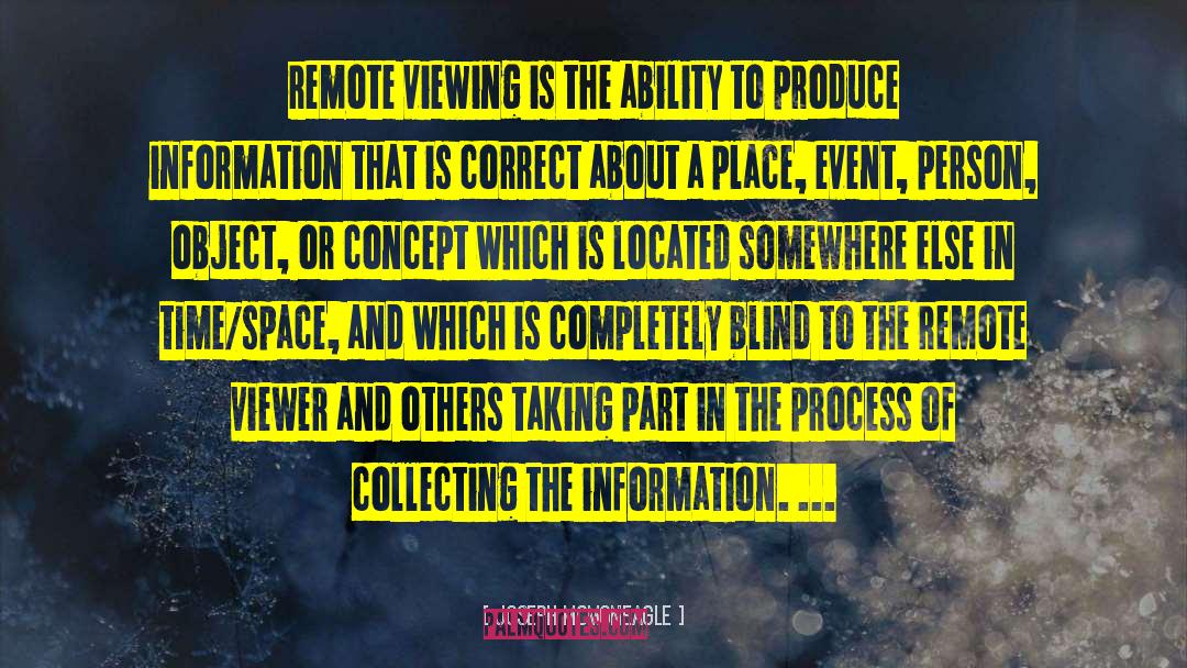 Joseph McMoneagle Quotes: remote viewing is the ability