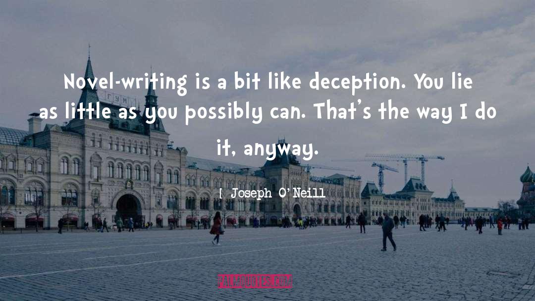 Joseph O'Neill Quotes: Novel-writing is a bit like