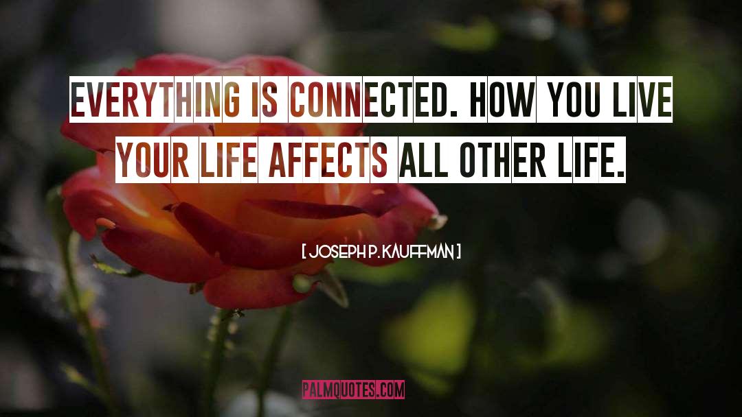 Joseph P. Kauffman Quotes: Everything is connected. How you