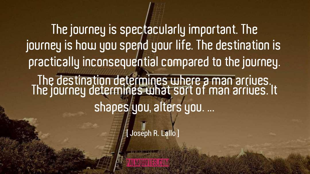 Joseph R. Lallo Quotes: The journey is spectacularly important.