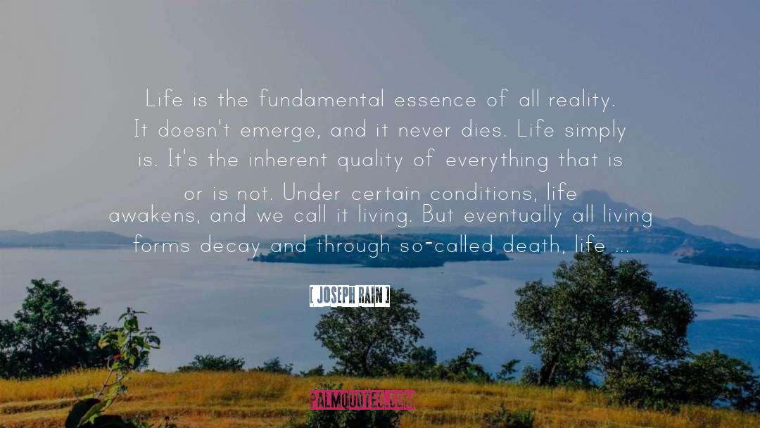 Joseph Rain Quotes: Life is the fundamental essence