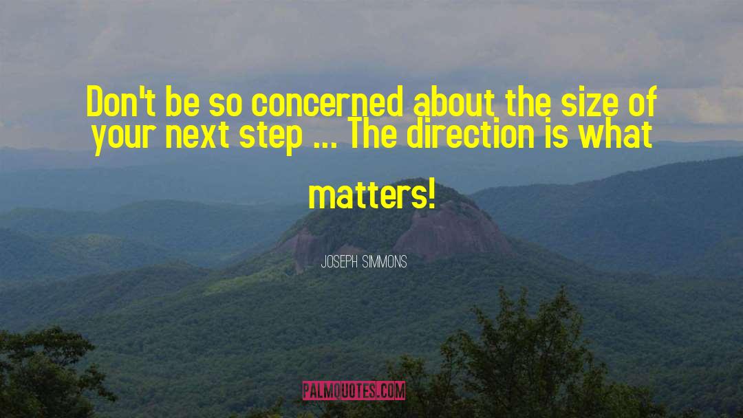 Joseph Simmons Quotes: Don't be so concerned about