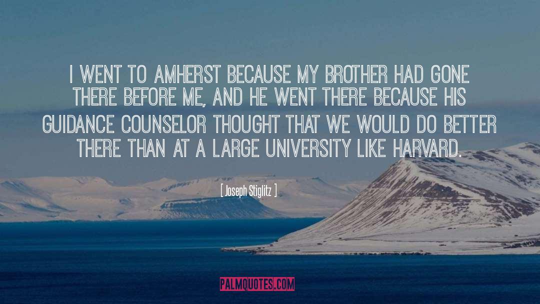 Joseph Stiglitz Quotes: I went to Amherst because