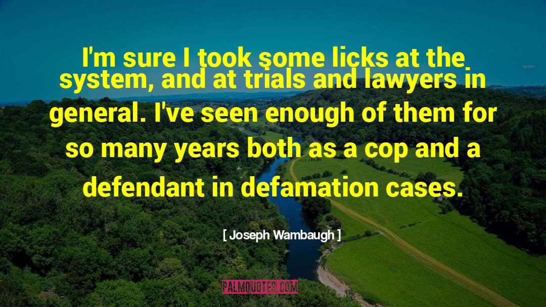 Joseph Wambaugh Quotes: I'm sure I took some