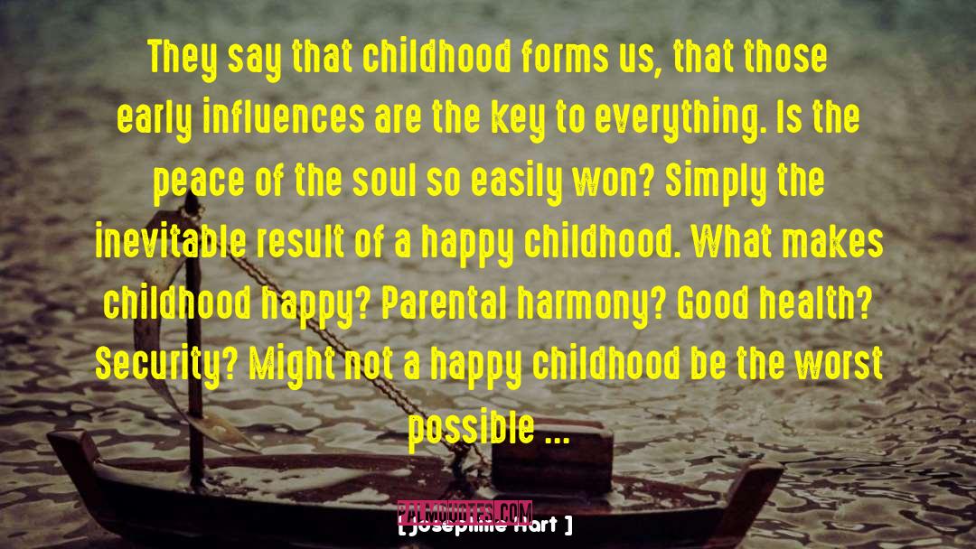 Josephine Hart Quotes: They say that childhood forms