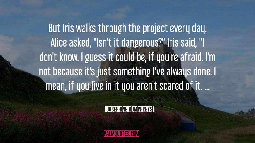 Josephine Humphreys Quotes: But Iris walks through the