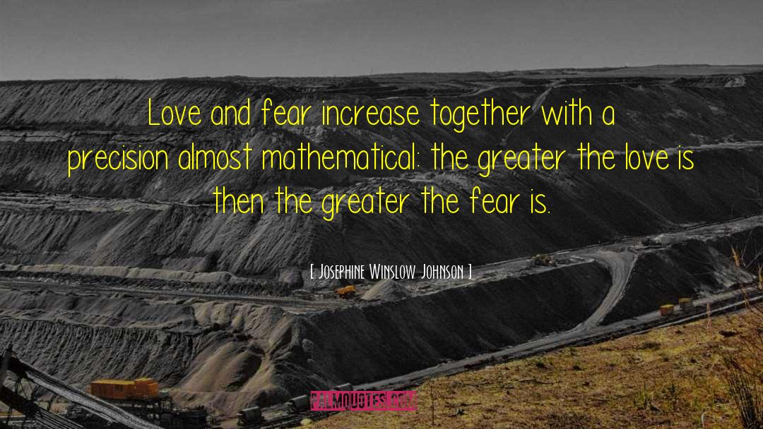 Josephine Winslow Johnson Quotes: Love and fear increase together