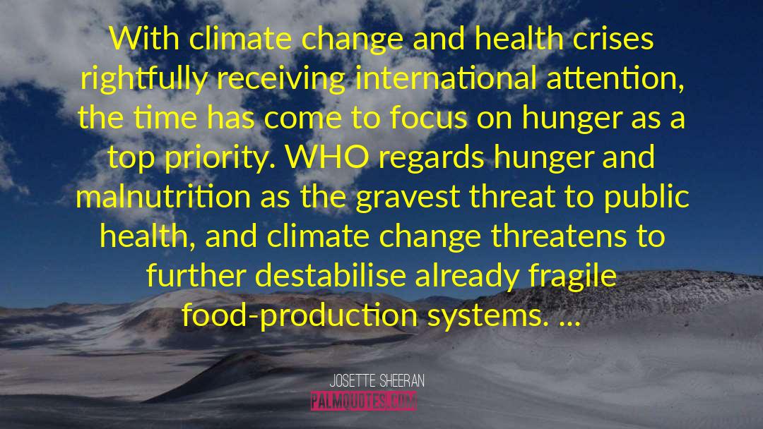 Josette Sheeran Quotes: With climate change and health