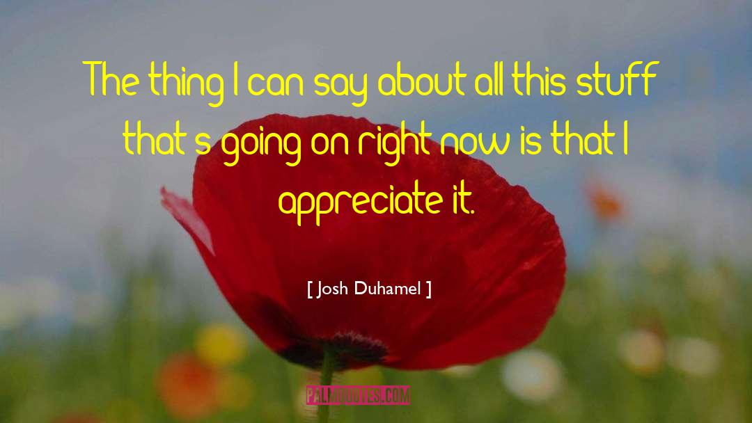 Josh Duhamel Quotes: The thing I can say