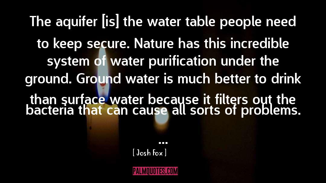 Josh Fox Quotes: The aquifer [is] the water