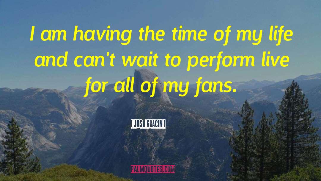 Josh Gracin Quotes: I am having the time