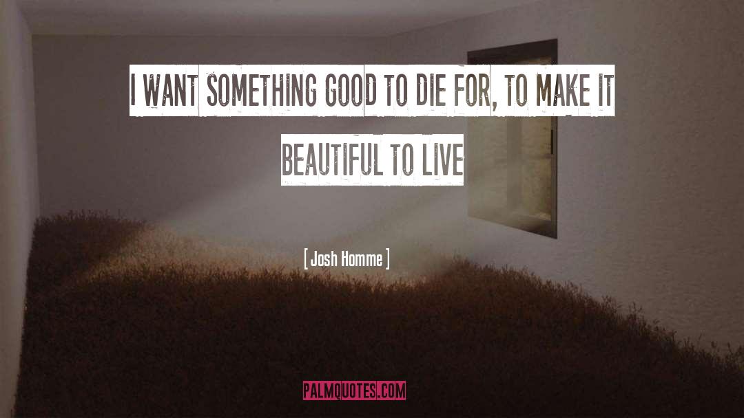 Josh Homme Quotes: I want something good to